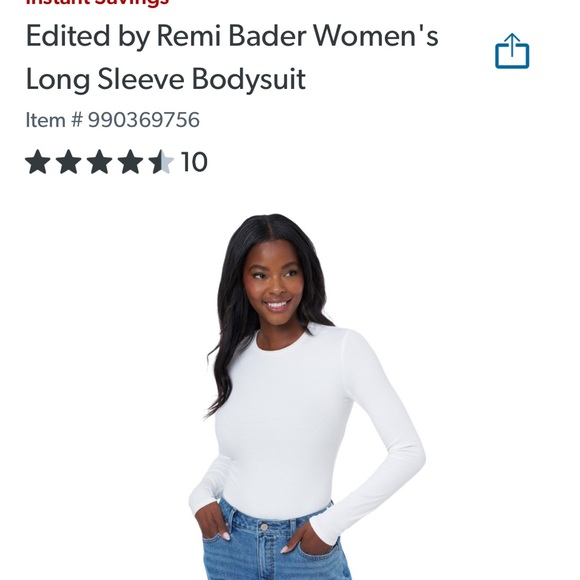 NWT Edited By Remi Bader Ladies Long Sleeve Bodysuit Color ( Cloud Dance) - Picture 9 of 10